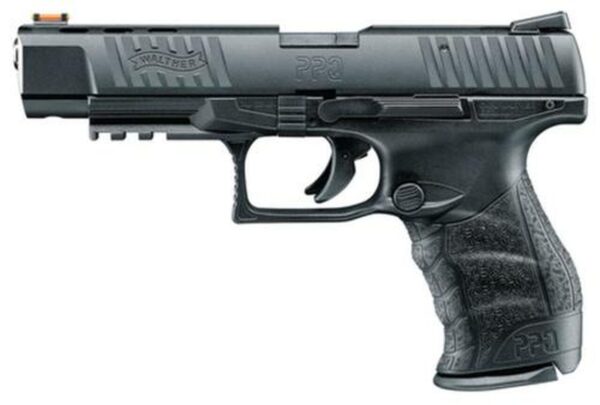 Walther, PPQ M2, Striker Fired, Full Size, 22 LR, 5" Barrel, Polymer Frame, Black, Fiber Optic Front Sight, Fixed Rear, 12Rd, 1 Magazine