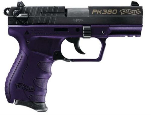 Walther PK380, .380 ACP, 3.66", 8rd, Purple with Black Slide