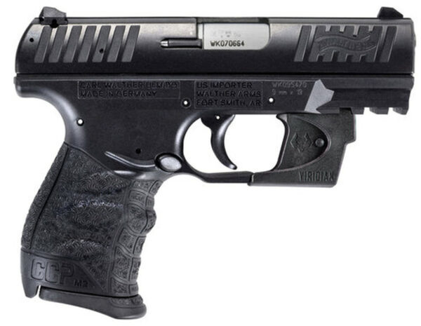 Walther CCP M2, 9mm, 3.54" Barrel, 8rd, Black, Viridian Red Laser