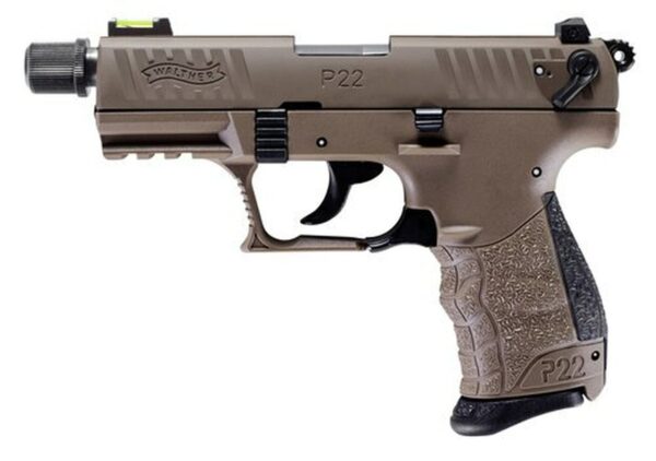Walther P22 QD, .22 LR, 3.42" Barrel, 10rd, Manual Safety, Flat Dark Earth