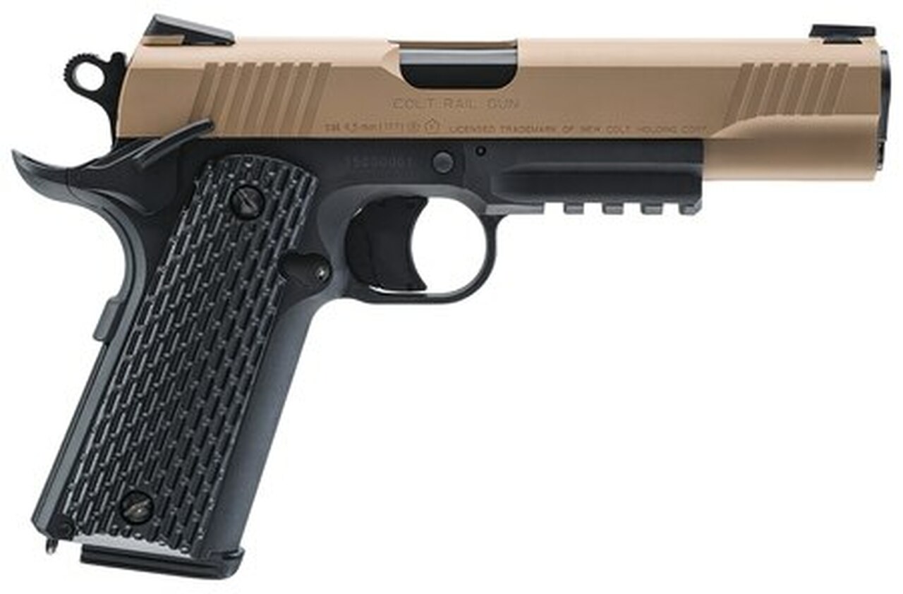 Umarex Colt M45 CQBP, .177 BB, 4.5" Barrel, 19rd, Black/Tan
