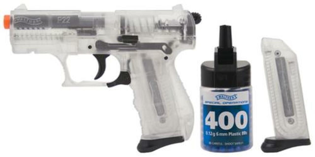 Umarex Firearms Walther P22 Spring Power Airsoft BB Pistol 6mm Integrated Accessory Rail Clear