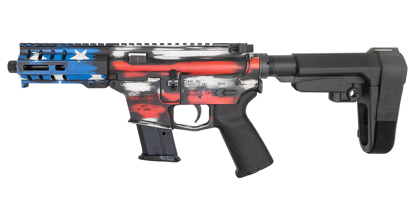 Banshee 300 Mk57 5.7x28mm Semi-Automatic Pistol with Battle Worn US Flag Cerakot - AR-15 Pistols | The Gun Shop