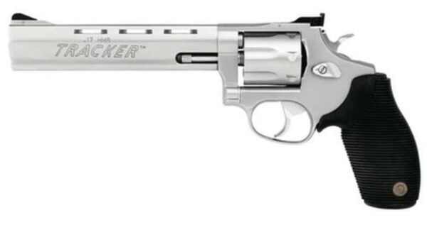 Taurus 17 Tracker 17 HMR. 6.5" Barrel, Adjustable Sight, Ribber Grip Overlay, Matte SS, 7rd - Taurus | The Gun Shop