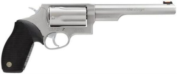 Taurus Judge Single/Double 45 Colt/410ga, 6.5", Black Ribber Grip, Stainless, 5rd - Taurus | The Gun Shop
