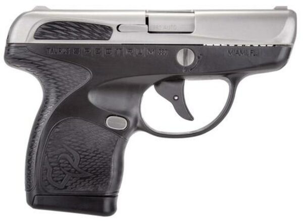 Taurus, Spectrum, Semi-automatic Striker Fired Pistol, 380ACP, 2.8" Barrel, Black Polymer Frame, Black Overmold, Stainless Slide, 1-6Rd & 1-7Rd, 2 Magazines - Taurus | The Gun Shop
