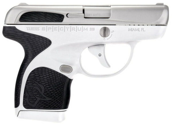 Taurus Spectrum Double 380 ACP 2.8", /7+1 Black Polymer Grip SS/White, 6 rd