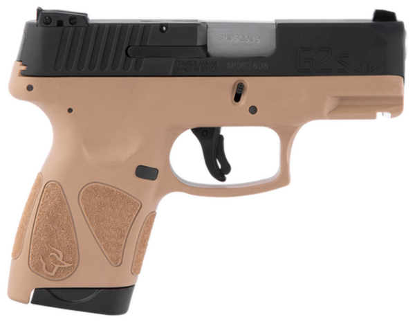 Taurus, G2S, Single Action, Sub Compact Pistol, 40 S&W, 3.25" Barrel, Polymer Frame, Tan Finish, Fixed Front Sight With Adjustable Rear, 7 Round, 2 Magazines - Concealed Carry Guns | The Gun Shop