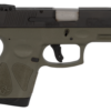 Taurus, G2S, Semi-automatic, Sub Compact Pistol, 9mm, 3.25" Barrel, Polymer Frame, Black/OD Green Finish, Adjustable Sights, 7Rd, 2 Magazines