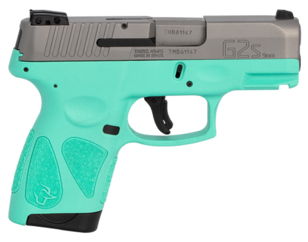 Taurus G2S, 9mm, 3.26" Barrel, 7rd, Stainless Slide, Cyan - Concealed Carry Guns | The Gun Shop