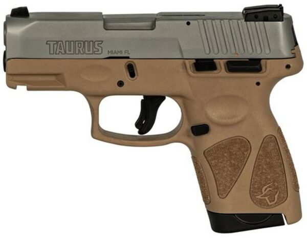 Taurus G2S, 9mm, 3.26" Barrel, 7rd, Stainless Slide, Tan