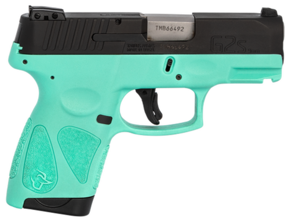 Taurus G2S, 9mm, 3.26" Barrel, 7rd, Black Slide, Cyan - Concealed Carry Guns | The Gun Shop