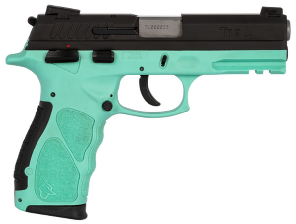 Taurus TH9 Compact, 9mm, 13rd/17rd, Black Slide, Cyan POlymer Frame - Concealed Carry Guns | The Gun Shop