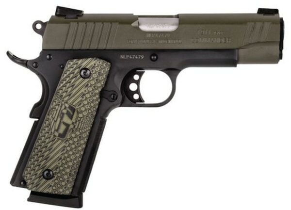 Taurus 1911 Commander 45 ACP, 4.2" Barrel, Adjustable Sights Black Frame, Green Slide, 8rd - 1911 Guns | The Gun Shop