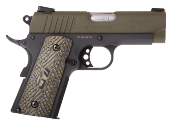 Taurus 1911 Officer, .45 ACP, 3.5" Barrel, 6rd, Green Slide, Black - 1911 Guns | The Gun Shop