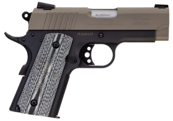 Taurus 1911 Officer, .45 ACP, 3.51" Barrel, 7rd, Sand Slide, Black - 1911 Guns | The Gun Shop