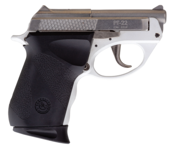 Taurus PT22, Sub-Compact, 22 LR, 2.8" Barrel, Polymer Frame, White/Stainless Finish, 8Rd, 1 Magazine