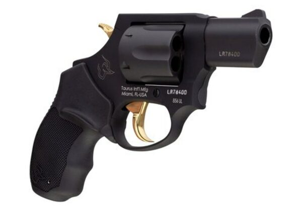 Taurus 856 38 Special, 2" Barrel, Black Rubber Grip Gold Accents, 6rd