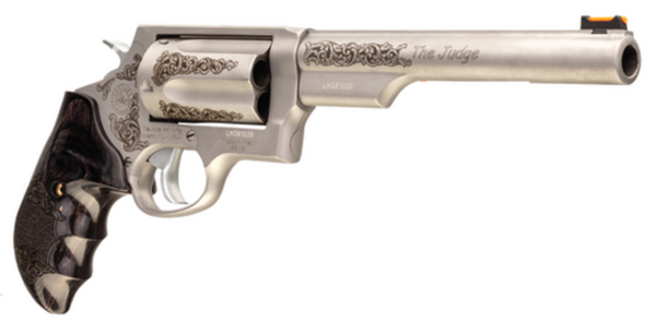 Taurus Judge Engraved 410 Ga/45 Colt, 6.5" Barrel, Dymondwood Grip, Stainless, 5rd - Taurus | The Gun Shop