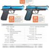 Taurus 92 9mm, Polished PVD Blue Slide, G10 Blue and Black Grips, 17rd