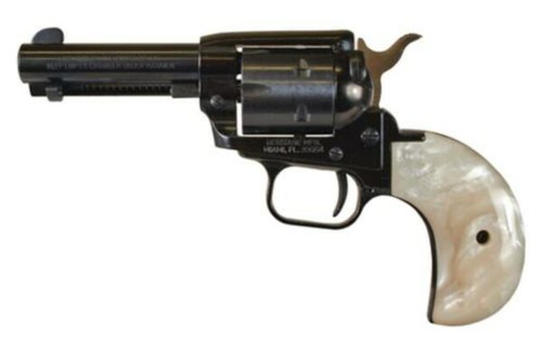 Heritage Rough Rider Single Action Army 22LR/22WMR, 3.5" Barrel White Mother of Pearl Grips 6Rd, Bird's Head Grip
