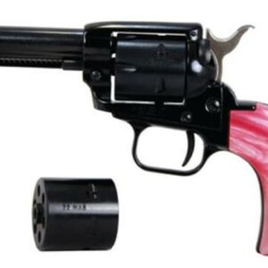 Heritage Rough Rider, Single Action, 22 LR/22 WMR, 3.5" Barrel, Alloy Frame, Black, Pink Pearl Bird's Head Grip, 6Rd