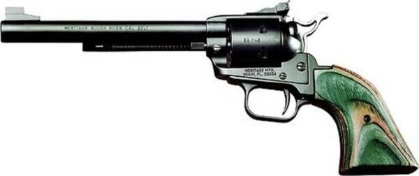 Heritage Rough Rider, .22 LR, 6.5" Barrel, 6rd, Green Camo Grips, Black