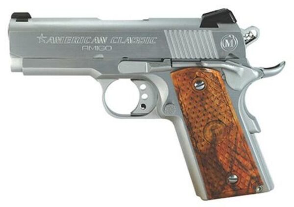 American Classic Amigo 1911, 45 ACP, 3.5", 7rd, Hardwood Grips, Hard Chrome