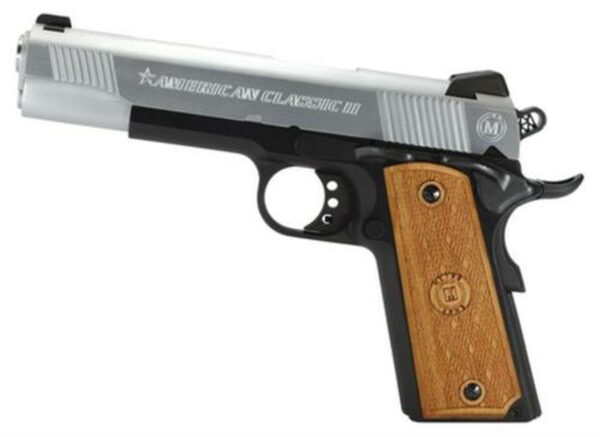 American Classic Mil-Spec II1911 45 ACP 5" Barrel Du-Tone Finish Checkered Hardwood Grip 8 Round Mag