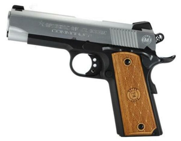 American Classic Commander 1911 45 ACP 4.25" Barrel Duo-Tone Finish Mahogany Wood Grip 8 Round Mag