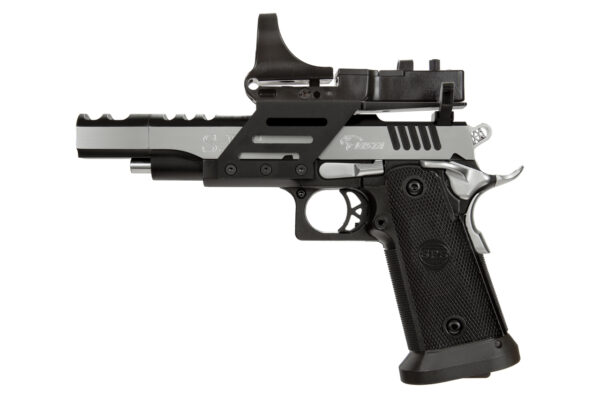 SPS Vista Short Slide 9mm, 5" Barrel, Black Polymer Grip, Black/Chrome, 21rd