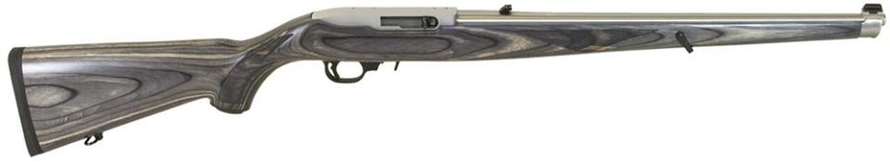 Ruger 10/22 Black Laminate Mannlicher 22LR 18.5" SS Barrel Full Stock, 10rd Mag