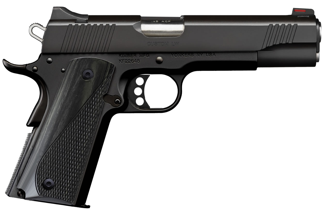 Custom LW 45 ACP Pistol with Blacked Out Small Parts and Gray Laminate Grips - Firearms | The Gun Shop