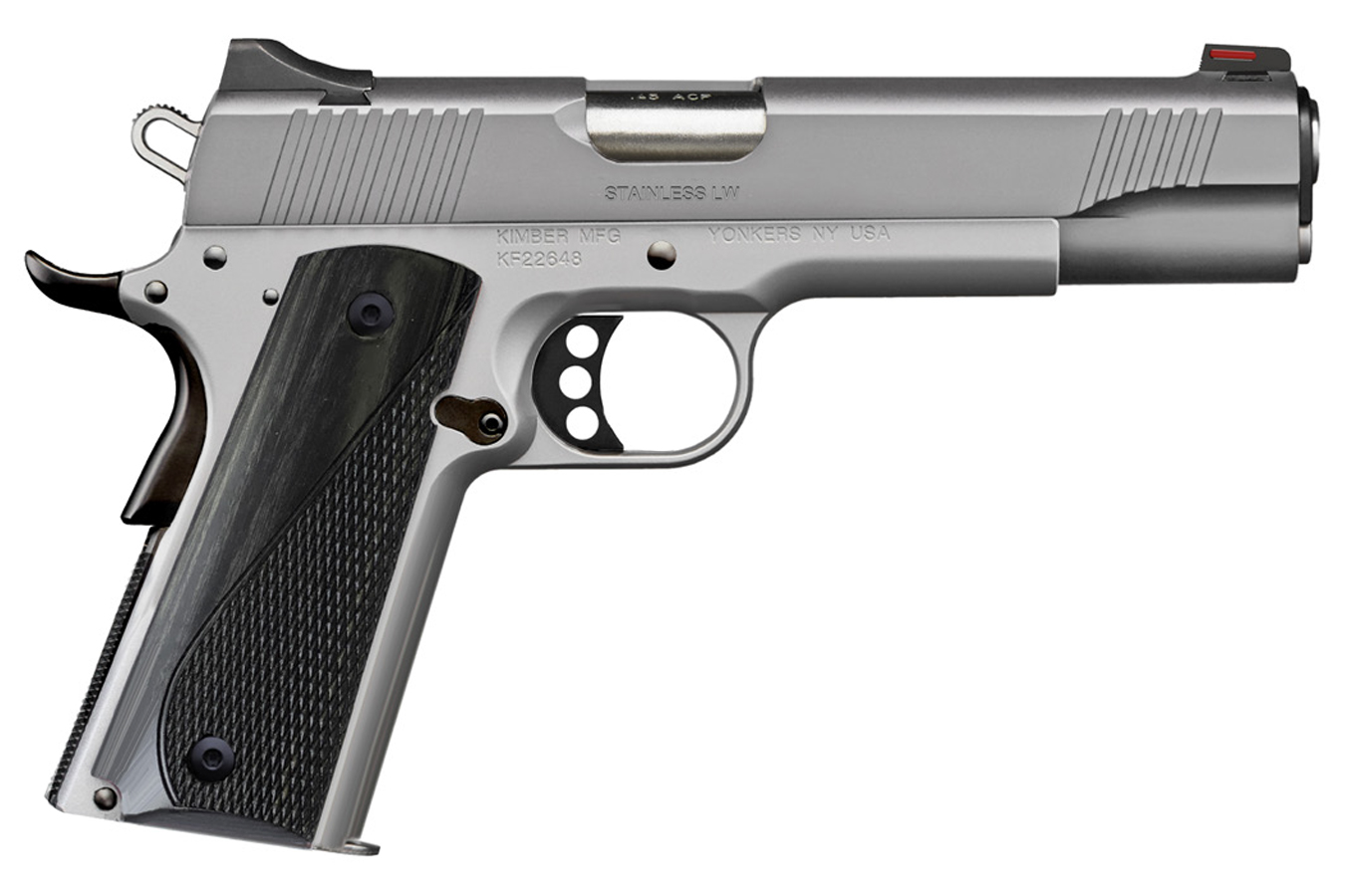 Stainless LW Arctic 45 ACP Pistol with Blacked Out Small Parts and Gray Laminate Grips - Firearms | The Gun Shop