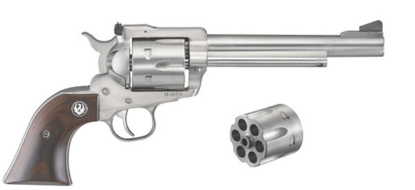 Ruger Blackhawk Convertible 10 MM & 40 SW 6.5" Barrel Stainless Steel, Rosewood Grips