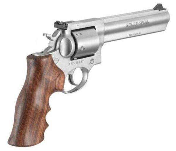 Ruger GP100 357 Mag/38 Spec 6.5" Barrel Stainless Steel, Unfluted Cylinder, 6 Round