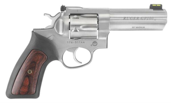 Ruger GP100 Full Lug 357 Mag/38 Spec 4" Barrel Hi Viz Front Sight 6rd