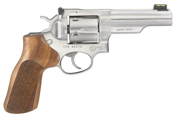 Ruger GP100 Match Champion 10mm 4.2" Barrel SS Fiber Optic Front SightW/ 3 Moon Clips 6rd