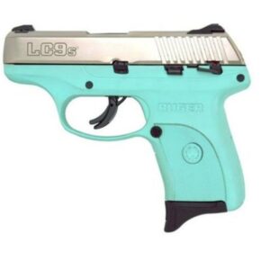 Ruger LC9S 9mm Nickel/Turquoise Adjustable Sights, 7 Rd Mag