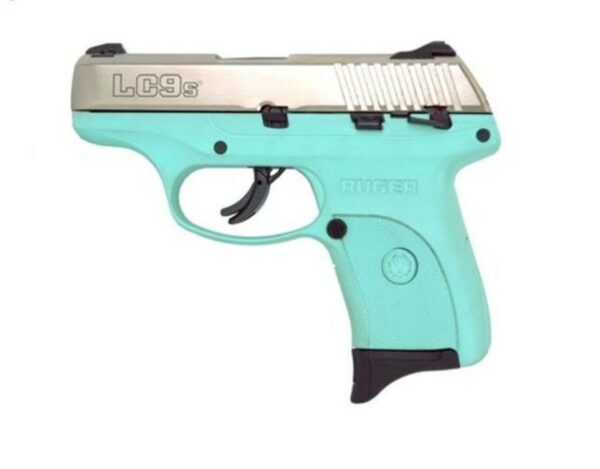 Ruger LC9S 9mm Nickel/Turquoise Adjustable Sights, 7 Rd Mag