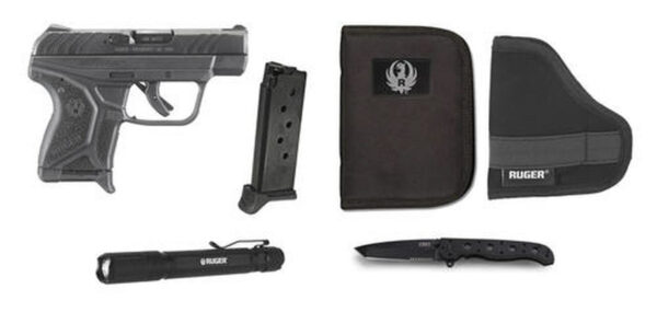 Ruger LCP-II EDC Value Package 380acp 2.75" Barrel Zippered Case, Holster, Flashlight, Knife and Extra Mag