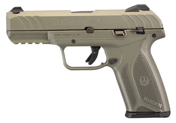 Ruger Security-9 9mm, 4" Barrel, Jungle Green Full Coverage, 15rd Mag