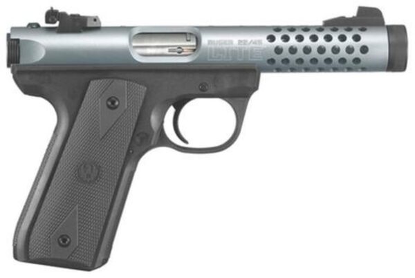 Ruger 22/45 Lite Rimfire Pistol 22LR 4.4 Inch Threaded Barrel Cobalt Anodize Finish Replaceable Molded Rubber Grip Panels 10 Round