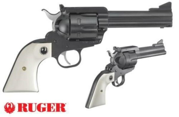 Ruger Blackhawk Flattop 45LC/45 ACP, 4 5/8" Barrel Ivory Grips, Adjustable Sights