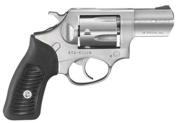 Ruger SP101 38 Special 2.25" 5" Rubber Grip Satin Fixed Sights SS
