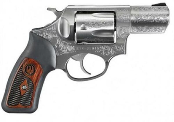 Ruger SP101 Deluxe 357 MAG 2-1/4" Barrel, Stainless Steel Engraved, Special Grips