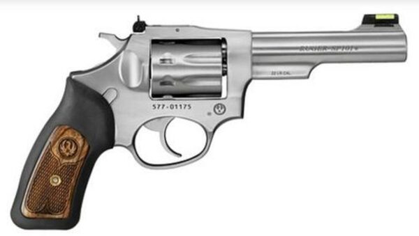 Ruger SP101 .22LR, 4.2" Barrel, 8 Round, Stainless Steel, Adjustable Fiber Optic Sight