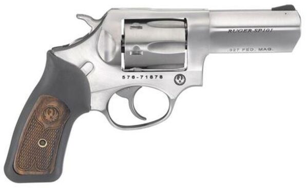 Ruger SP101 327 Fed 3" Barrel 6 rd Black Rubber, Wood Insert Grip SS