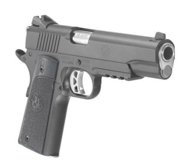 Ruger SR1911 45 ACP, 5", 8rd, G10 Grips, Rail, Black Nitride Finish