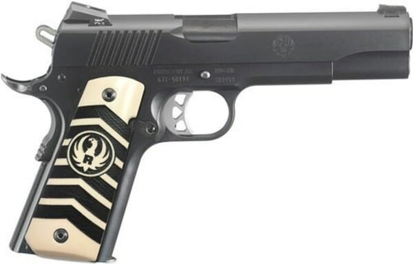Ruger SR1911 Govt 10MM 5" Barrel Night Sights, Ivorylite/Chevron Grips 8rd Mag